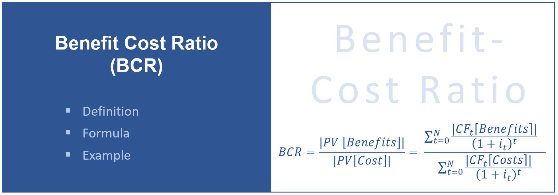 What Is the Benefit Cost Ratio (BCR)? Definition, Formula, Example